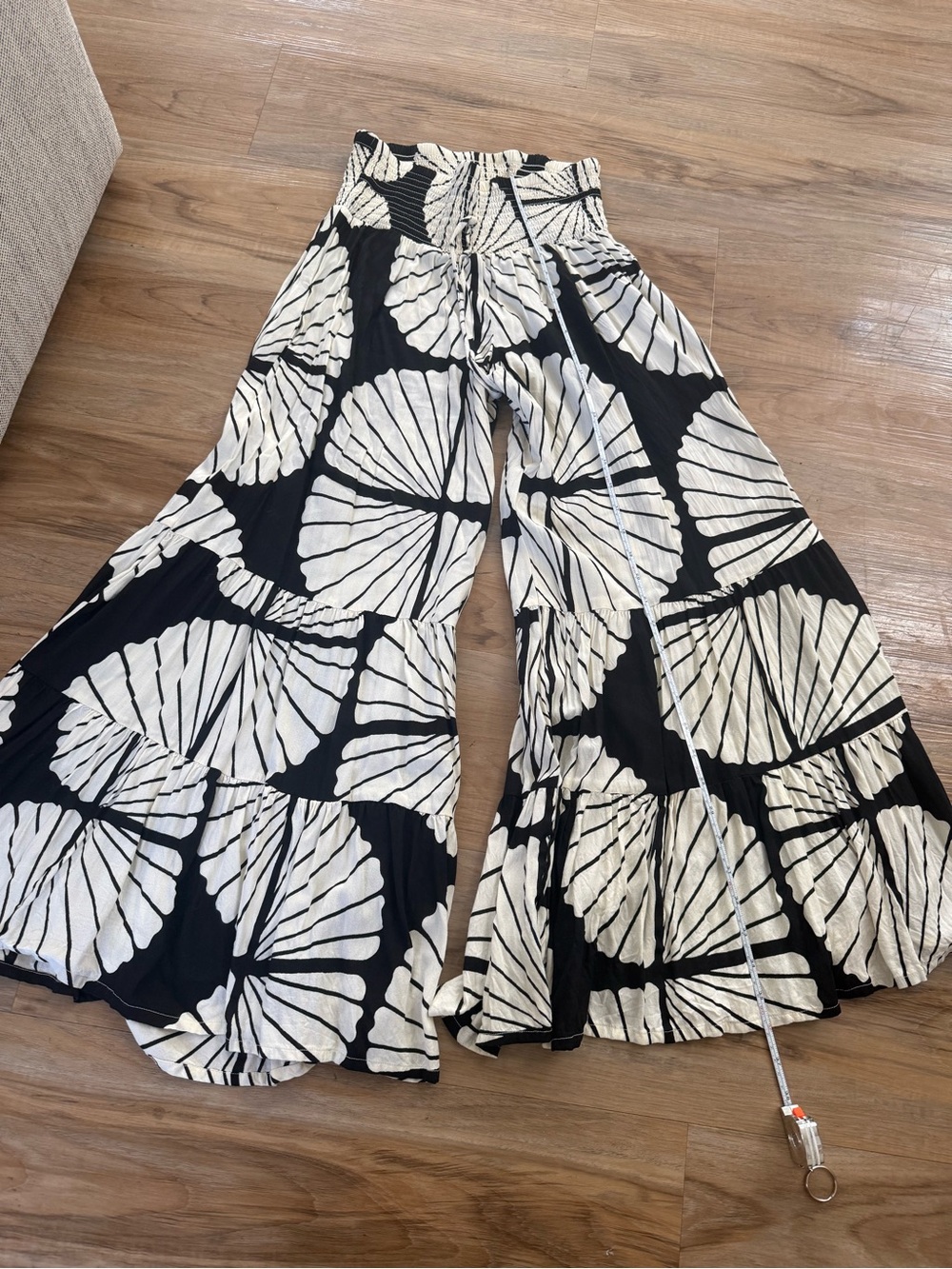 Black & White Wide Leg Printed Palazzo Pants